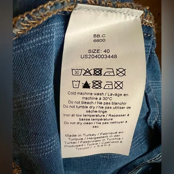 GANNI Striped Denim Peplum Tie Blouse - EU 40 - US 8/10 - Picture 6 of 6